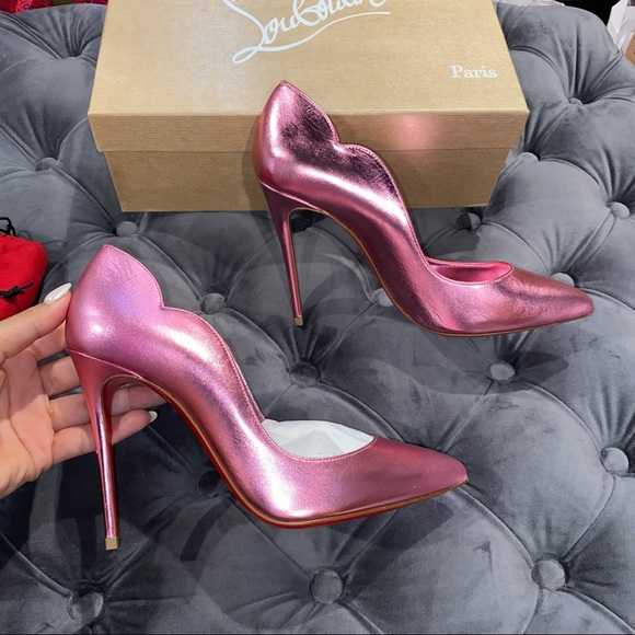 Christian Louboutin Shoes - New Size 37 Christian Louboutin Hot Chick Metallic Pink Pumps